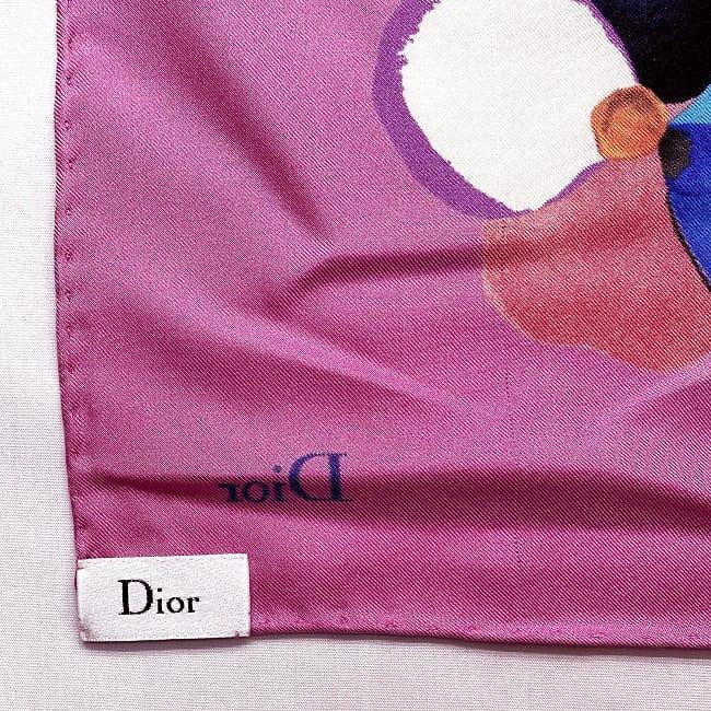 Dior scarf pink 100% silk 75×75 cm Used Japan