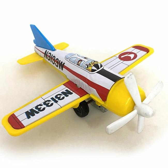 プロペラ機 おもちゃ ヘリコプター 飛行機 ブリキ プラスチック 中古 玩具 ヴィンテージ 昭和 レトロ アメリカン 飛行機 イエロー 黄色  コレクション