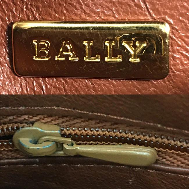 バリー ハンドバッグ 茶色 本革 レザー オーストリッチ 中古 BALLY