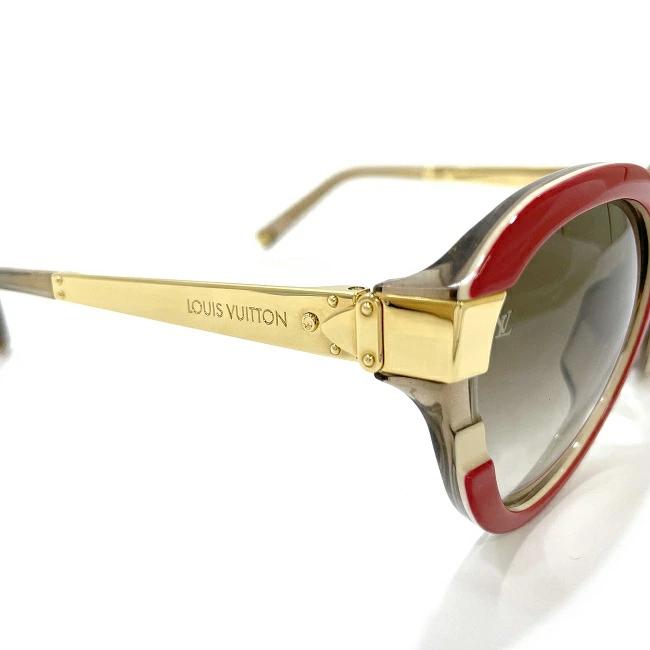 Louis Vuitton Sunglasses Red Gold Lame Brown Z0689E Good Condition Plastic  GP Used LOUIS VUITTON Boston Eyewear