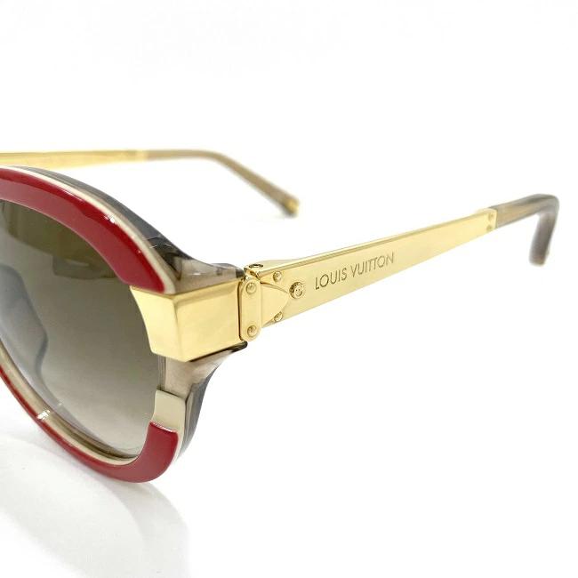 Louis Vuitton Sunglasses Red Gold Lame Brown Z0689E Good Condition Plastic  GP Used LOUIS VUITTON Boston Eyewear