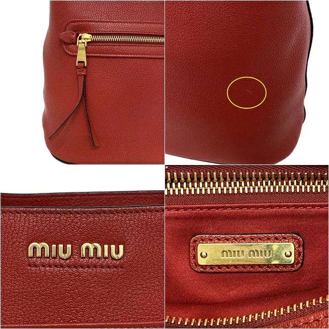 Buy Miu Miu Shoulder Bag Red Black Gold Good Condition Leather