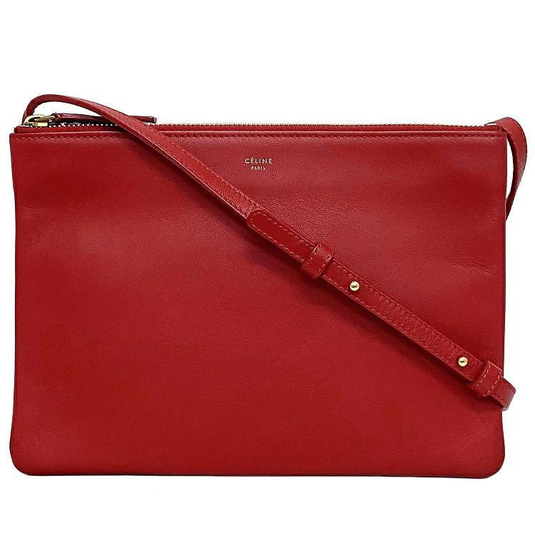 Buy Celine Shoulder Bag Trio Large Red Gold 171453ETA 27ED Good