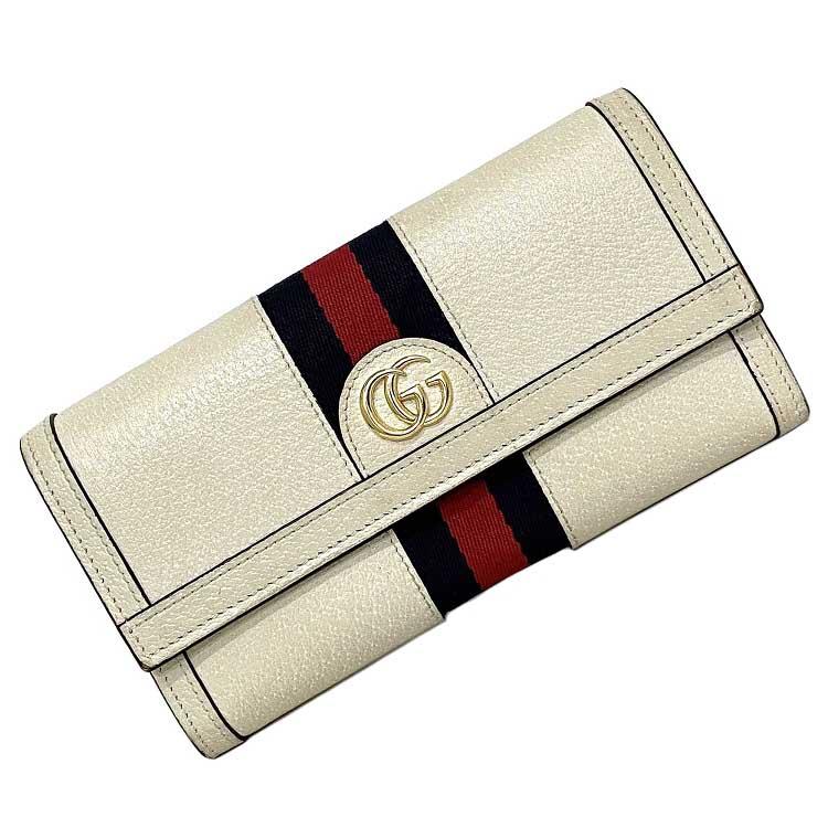 値段 中古 買取Gucci - グッチ 二つ折り 長財布 アイボリー ネイビー