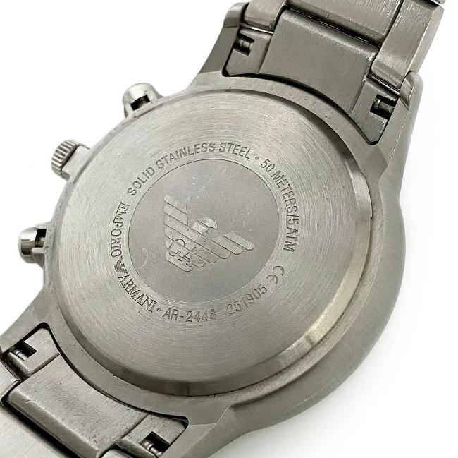 エンポリオ アルマーニ 腕時計 シルバー ネイビー ブルー AR2448 ...