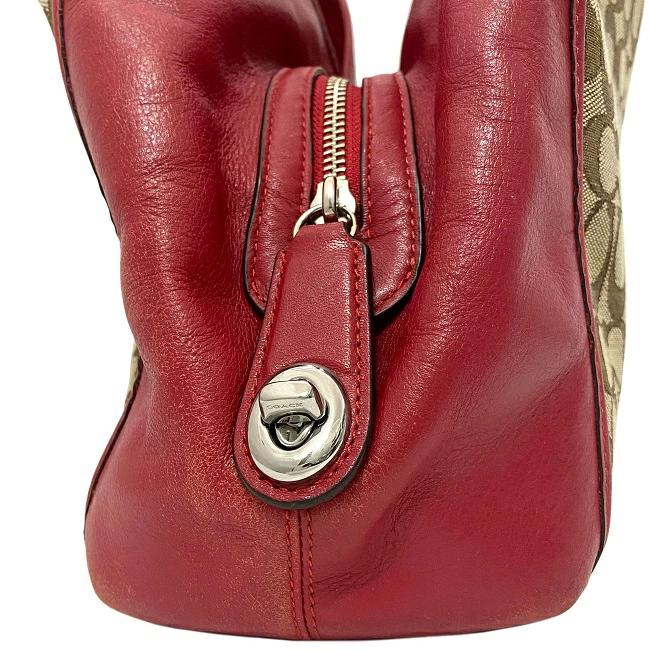 Coach red best sale leather bag