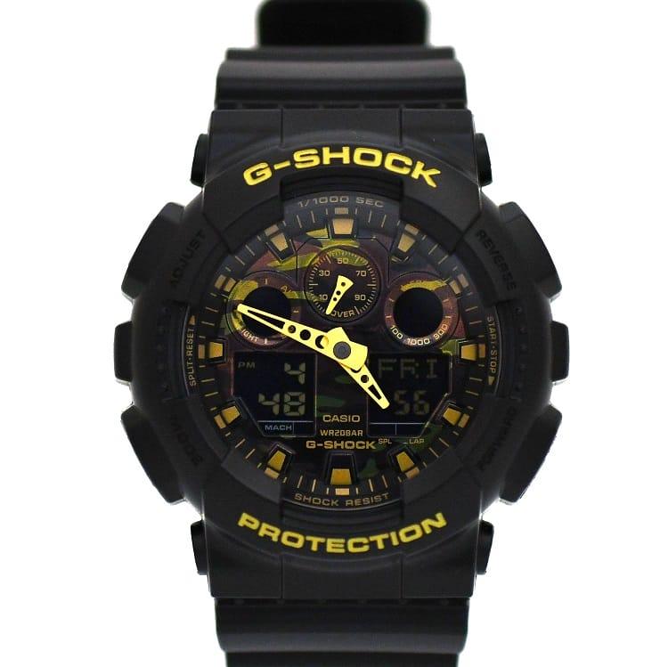 カシオ 腕時計 ブラック カモフラージュ ゴールド G-shock GA-100CF 未