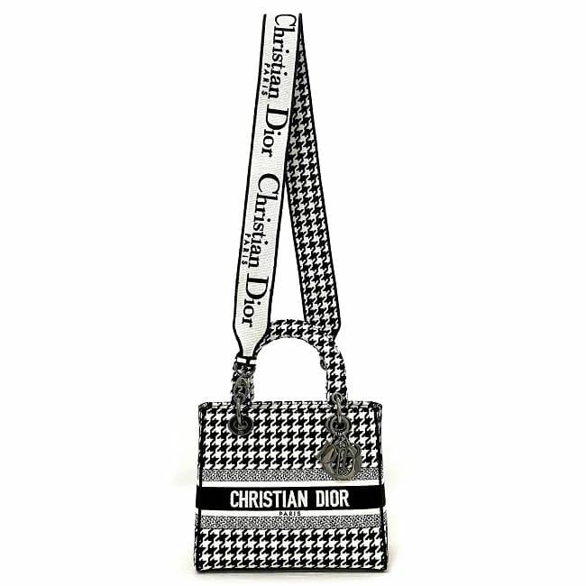 Christian dior black discount and white tote bag