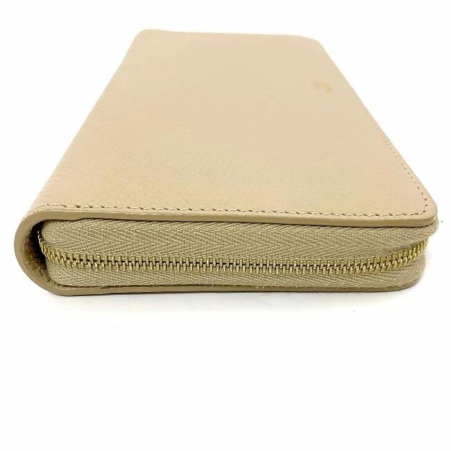 Celine round zipper long wallet beige 10B55 3BEL 03ND large zip wallet  leather grain leather used CELINE simple