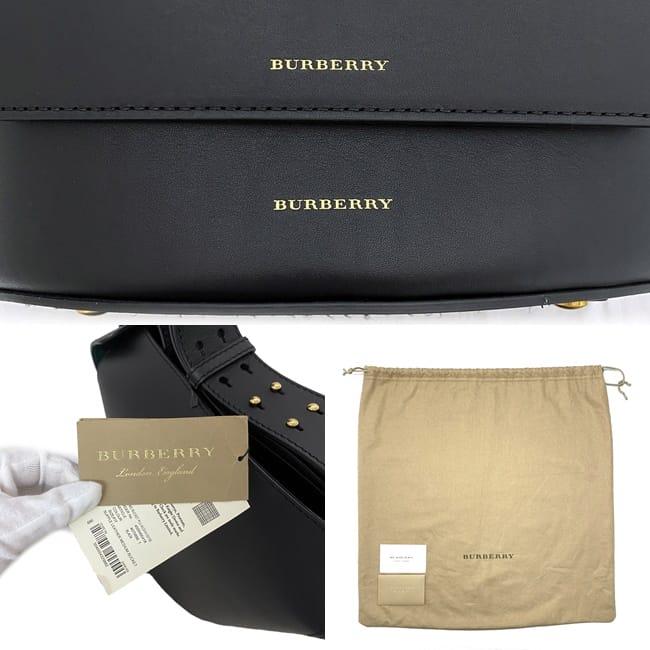 バーバリー バケットバッグ ブラック 40758901 未使用 美品 カーフ レザー Sランク BURBERRY 黒 ショルダー タグ付 牛革 グリーン