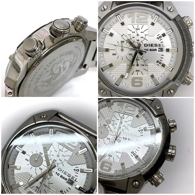 Diesel watch silver DZ-4203 men's big face SS used quartz DIESEL clock date  battery type stainless steel chrono