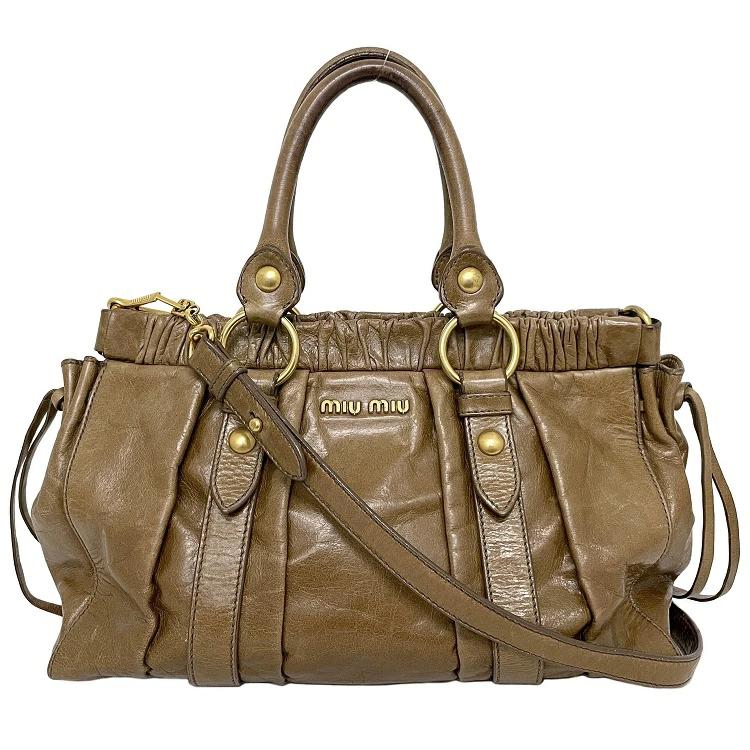 Buy Miu Miu 2WAY Bag Camel Used Leather MIUMIU ｜ Women Women's Handbag ...