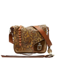 Etro Western Paisley Crossbody Flap Shoulder Bag Beige Multi-color Leather Ladies [Used]