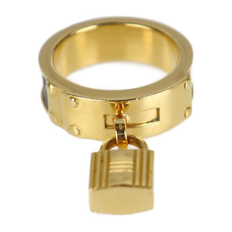 HERMES scarf ring ChÃ©ne Dunkel metal gold unisex Used –