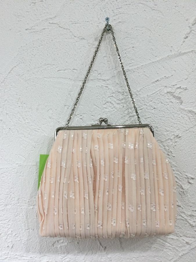 Kumikyoku PRIER pink pleated party bag