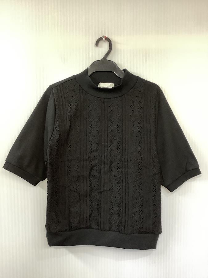 Galyge Galyge black short-sleeved sweatshirt front lace size M