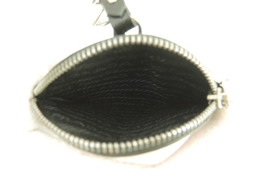 Buy Free Shipping Prada Coin Case Saffiano Black Heart Key Ring
