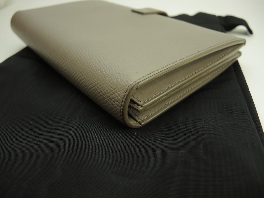 Buy Celine Long Wallet Large Leather Gray 2 fold Long Wallet Large