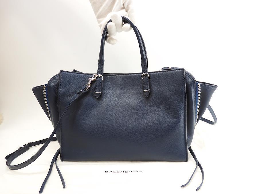 Buy Free Shipping Balenciaga Paper Mini A6 Zip Leather Blue