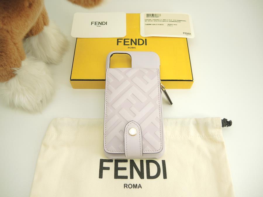 Buy Fendi iPhone11Pro case FF leather pink with wallet mobile