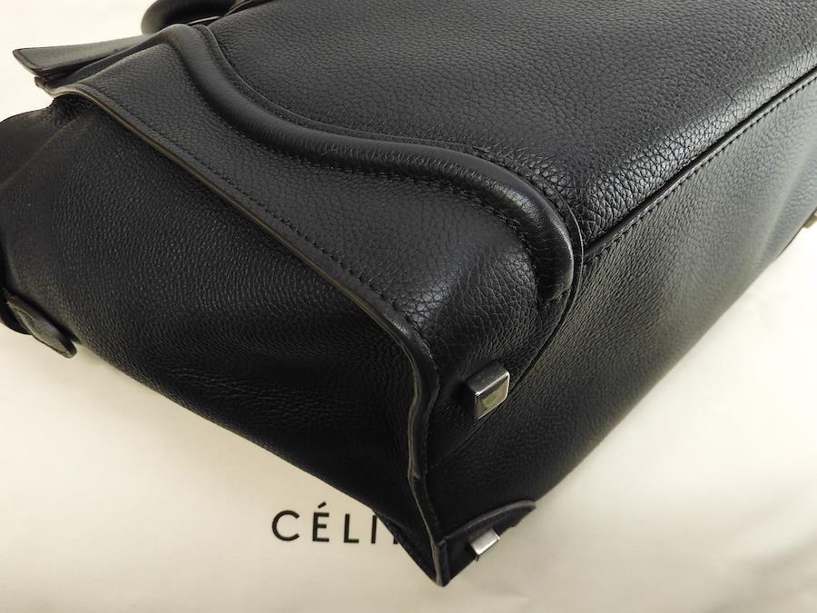 Buy Celine Mini Luggage Leather Black Handbag Large Tote Bag Good