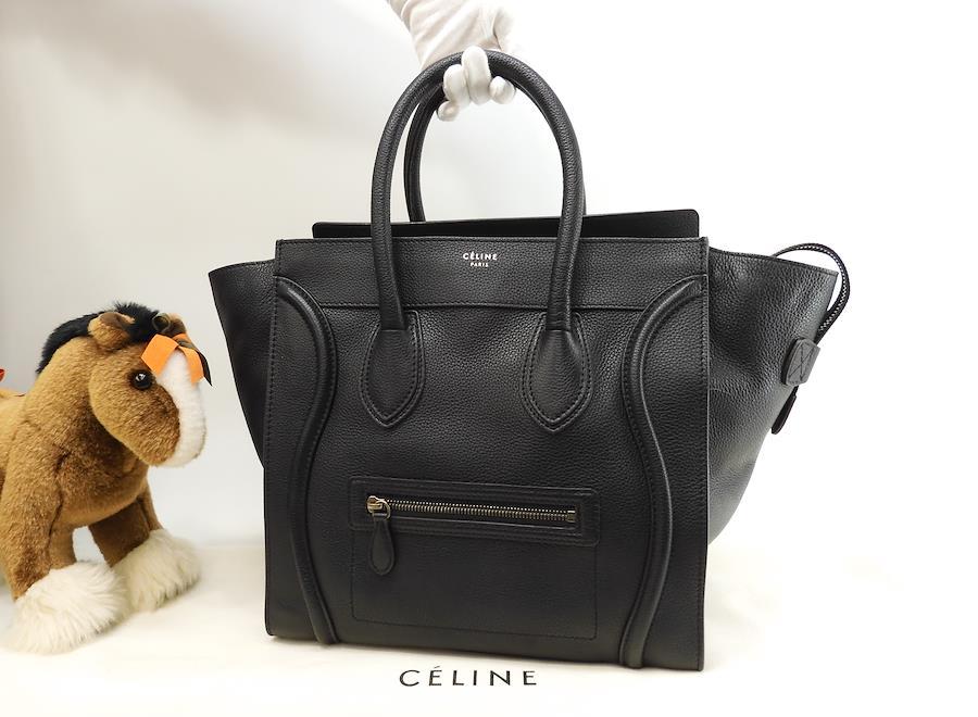 Buy Celine Mini Luggage Leather Black Handbag Large Tote Bag Good