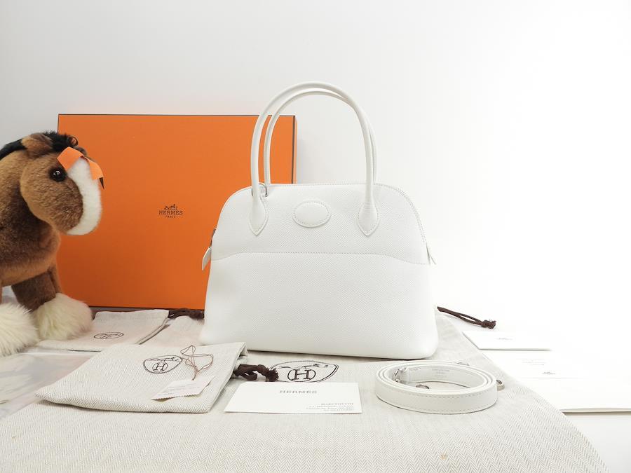 Buy Hermes Bolide 27 Epson White Mini Handbag Pochette Unused@□R