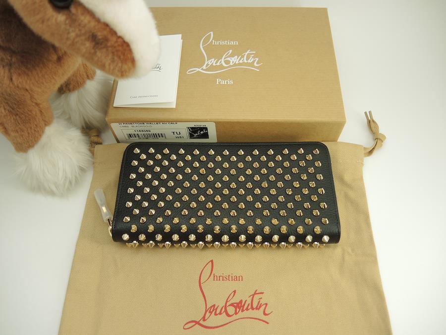 Authentic Christian Louboutin Panettone Zip Around Spike Wallet