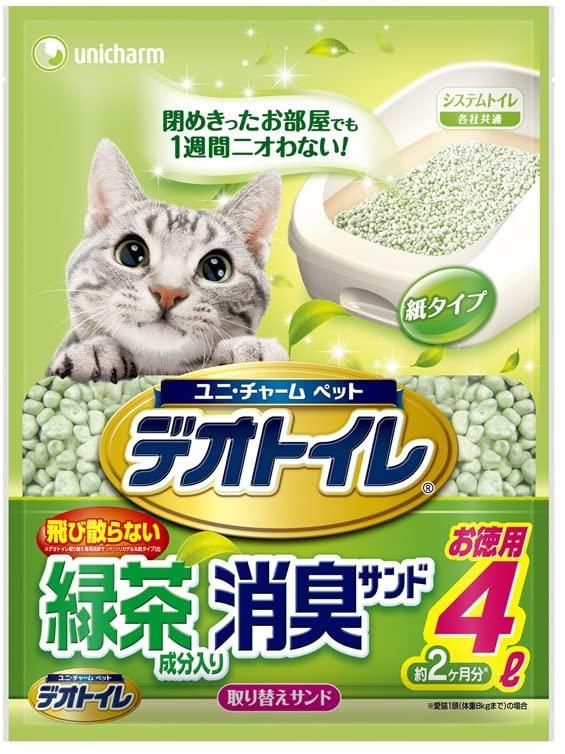デオトイレ 1週間消臭・抗菌 飛び散らない緑茶成分入り・消臭サンド 4L - 日本の商品を世界中にお届け | ZenPlus
