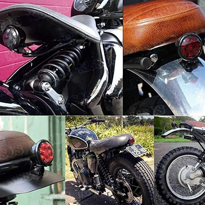 バイク用 テールランプ テールライト ブレーキランプ オートバイ 汎用 ブラックxレッド( ブラックxレッド)