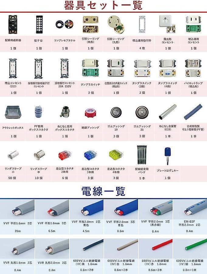 第二種電気工事士 技能試験セット 2023年 全13問対応 器具＋電線セット