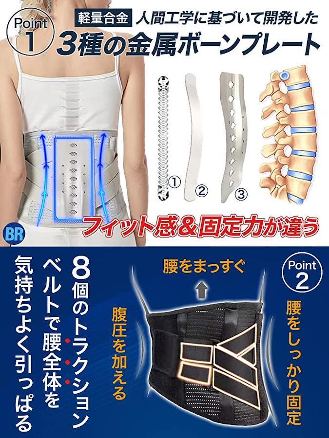 腰痛ベルト Sサイズ ダイエット 矯正 黒 ベルト コルセット ①