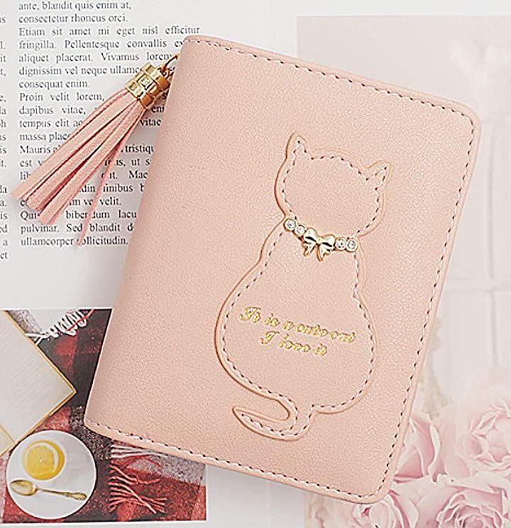 Buy one drop bifold wallet cat wallet with tassel ladies cute