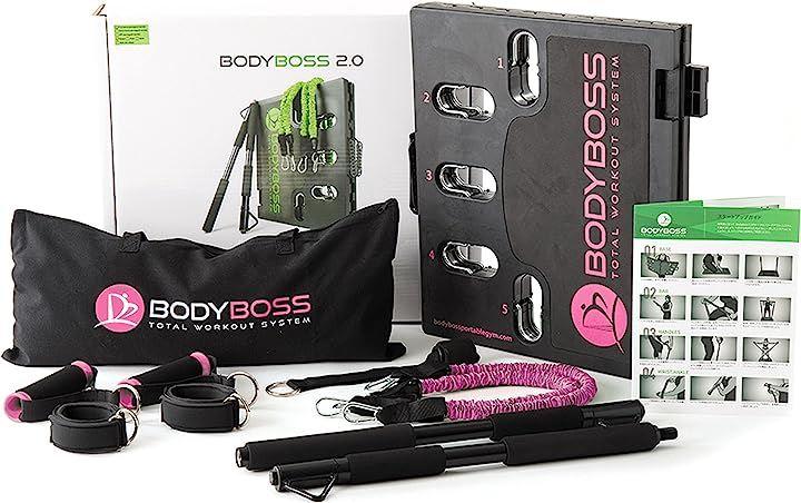 高価値 BODYBOSS2.0 2.0 自宅 グリーン 筋トレ バンド3本