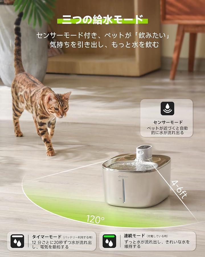 PEKITEN 自動給水器 ペット 水飲み器 犬 猫 循環式 2.5L 獣医推奨