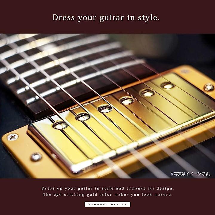 パーツ　アクセサリー　mm　ゴールド　小型　ピックアップカバー　ZenPlus　ハム　カスタム　交換　ダブルコイル　ギター　6穴　エレキ　レスポール　50　日本の商品を世界中にお届け
