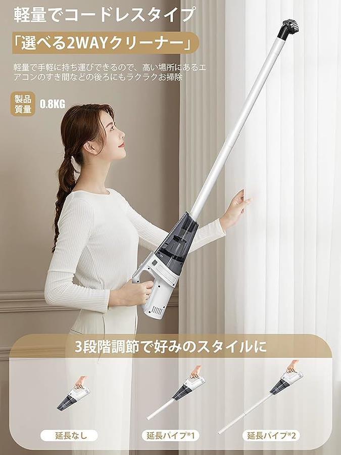 Buy 12,000pa Strong Suction Vacuum Cleaner, Cordless Stick Vacuum