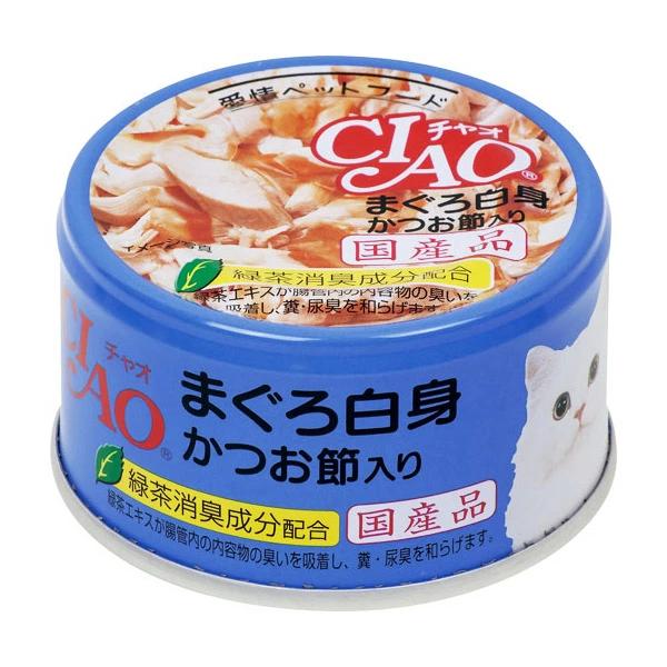 いなばペットフード:CIAO ホワイティ まぐろ白身 かつお節入り 85g A