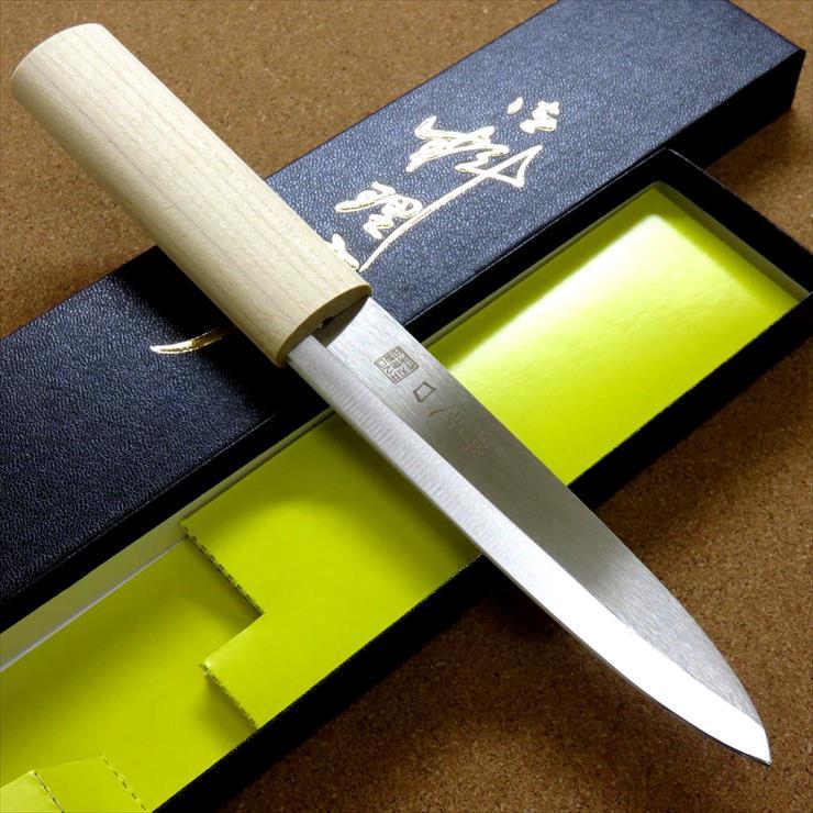 Japanese knife made of stainless steel, wood handle