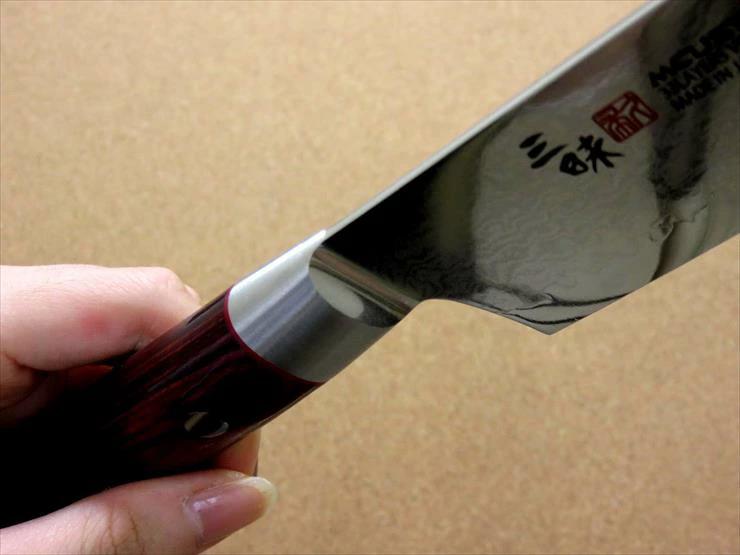 関の刃物 筋引包丁 27cm (270mm) MCUSTA ZANMAI 三昧 クラシック プロ ダマスカス 33層鋼 芯金VG-10  ステンレススチール 赤合板ハンドル 最高級 職人用の洋包丁 枝肉の解体や刺身 ハムなどスライスする細めで刃渡りの長い両刃包丁 国産日本製 - 日本の商品を世界中にお  ...