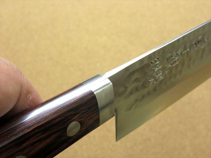 関の刃物 菜切り包丁 165mm 鎚目鍛造 本割込 3層鋼 口金付き 野菜 両刃