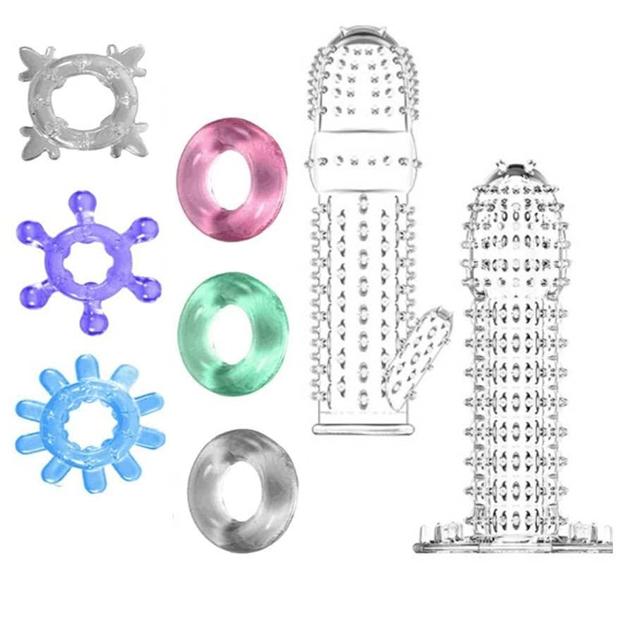 8セット陰茎袖 ペニスサック 粒子 摩擦 再使用可能な ペニスリング 貞操パンツ ペニスリング コックリング ペニス シリコンリング 高弾力 グッズ  SM調教 - 日本の商品を世界中にお届け | ZenPlus