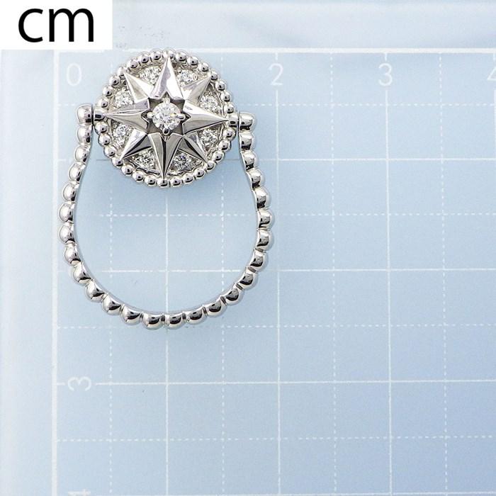 Christian Dior Ring Rose Devin Round Circle Star Diamond K18WG No. 8 / #50  [Used]