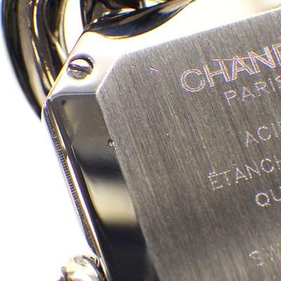 CHANEL 腕時計 プルミエール Lサイズ H1063 ダイヤモンド ベゼル 4ポイント ダイヤインデックス オニキス リューズ ホワイト 文字盤  グルメットチェーン ブレスレット SS 白 クオーツアナログ 【中古】