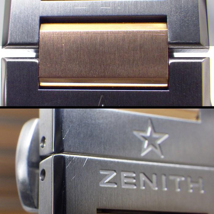 ZENITH 腕時計 ディファイ クラシック 87.9001.670/79.M9001 カレンダー 3針 裏スケ スケルトン ブラック文字盤  K18PG チタン SS 自動巻き 【箱・保付き】 【中古】