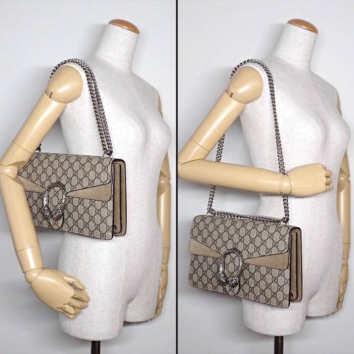 GUCCI Dionysus Shoulder Bag 400249 KHNRN 8642 Beige GG Supreme