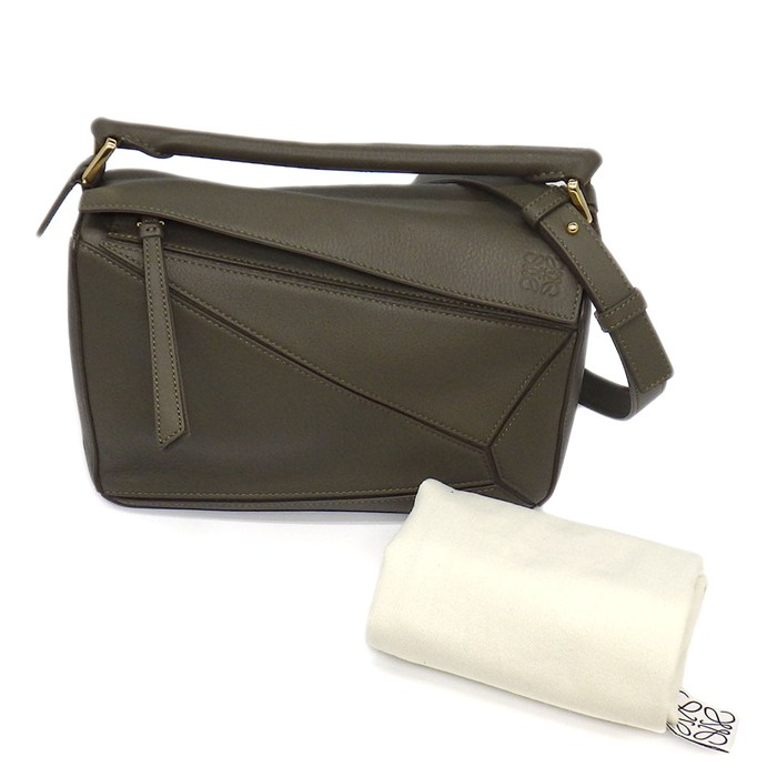 LOEWE Puzzle Bag Small A510P60X41 Dark Khaki Green Classic Calf