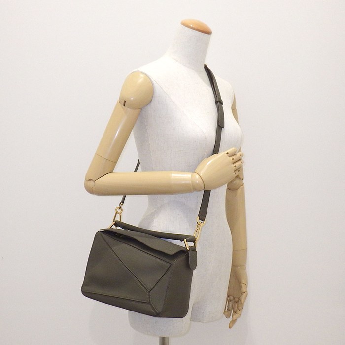 LOEWE Puzzle Bag Small A510P60X41 Dark Khaki Green Classic Calf