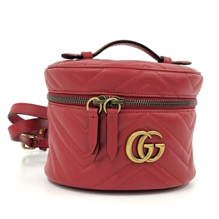 [Used] GUCCI GG Marmont Mini Backpack Leather Red 598594