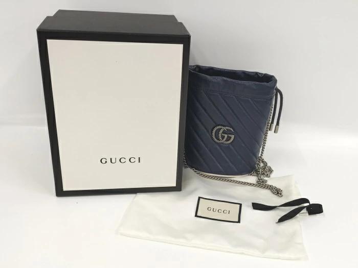 Buy Used GUCCI Mini Bucket Bag Shoulder Bag GG Marmont Quilted